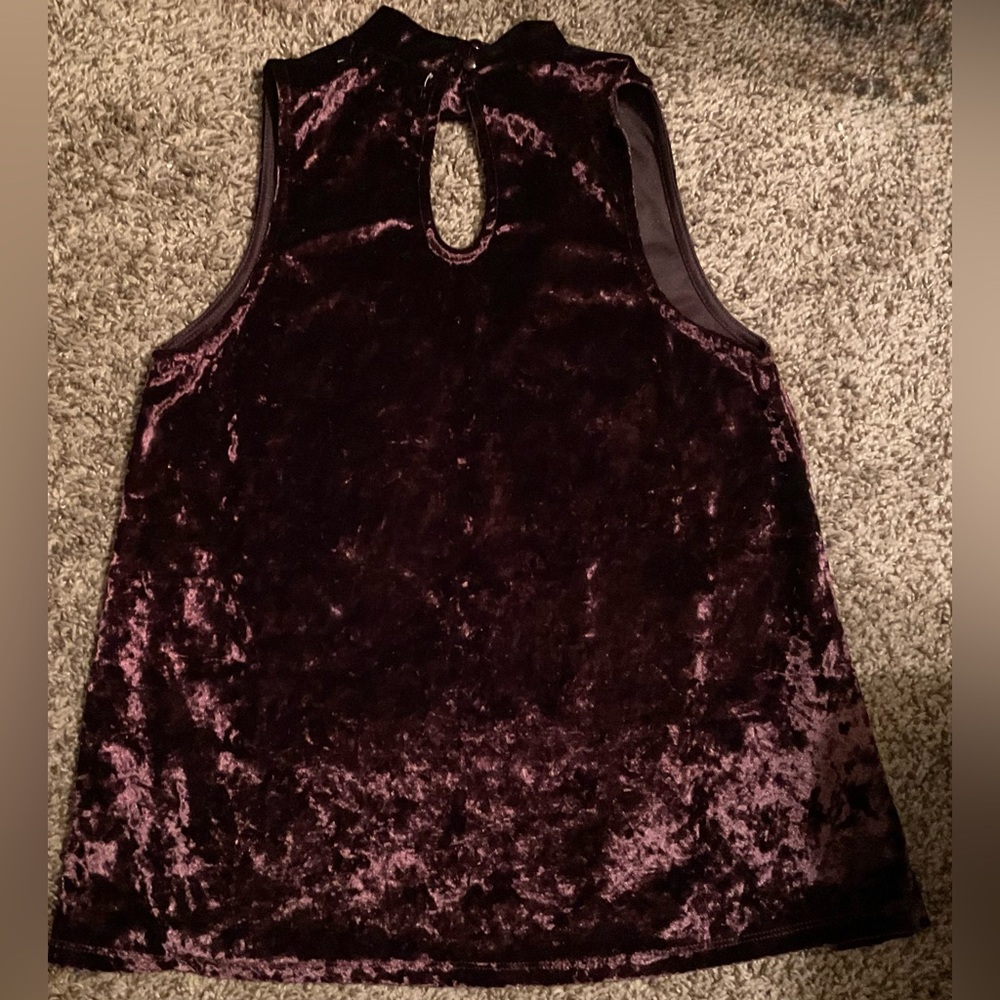 Velvet Sleeveless Top - Purple